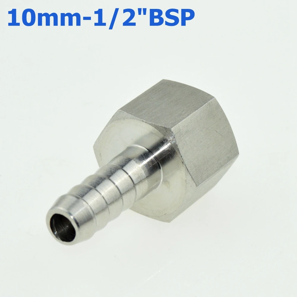 2Pcs 10mm Hose Barb Tail To 1/2" Inch BSP Female Thread Connector Joint Pipe Fitting SS 304 Stainless Steel Coupler Adapter
2Pcs 10mm Hose Barb Tail To 1/2" Inch BSP Female Thread Connector Joint Pipe Fitting SS 304 Stainless Steel Coupler Adapter