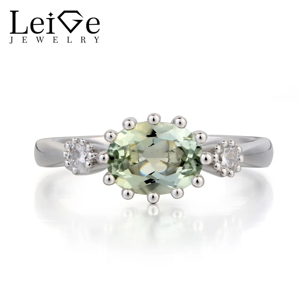 Leige Jewelry Anniversary Ring Natural Green Amethyst Ring Oval Cut Green Gemstone 925 Sterling Silver Ring Three Stones Ring
Leige Jewelry Anniversary Ring Natural Green Amethyst Ring Oval Cut Green Gemstone 925 Sterling Silver Ring Three Stones Ring