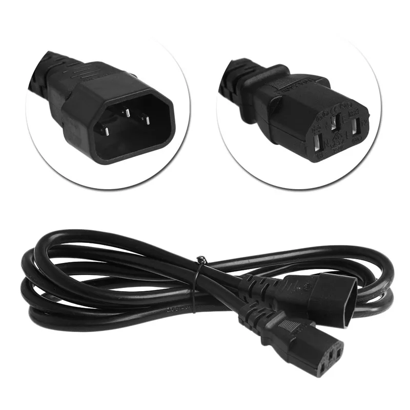 1.8M Length Cable IEC 320 3-Pin C14 Male To C13 Female Main Power Extension Cord Lead Cable
1.8M Length Cable IEC 320 3-Pin C14 Male To C13 Female Main Power Extension Cord Lead Cable