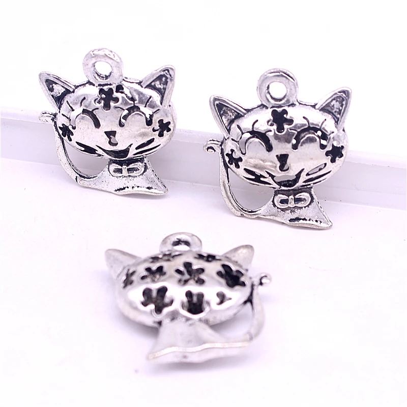 Sweet Bell 12pcs 22*24mm Fashion Antique Metal Zinc Alloy Hollow Cat Charms Fit Jewelry Pendant Charms Making 4B677
Sweet Bell 12pcs 22*24mm Fashion Antique Metal Zinc Alloy Hollow Cat Charms Fit Jewelry Pendant Charms Making 4B677