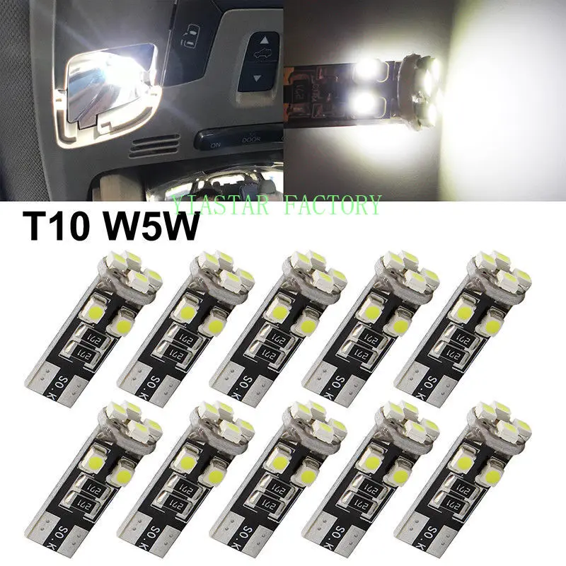 Yiastar 100pcs/Lot canbus T10 8SMD 3528 1210 LED Canbus No OBC Error 194 168 W5W T10 led canbus Interior bulb White
Yiastar 100pcs/Lot canbus T10 8SMD 3528 1210 LED Canbus No OBC Error 194 168 W5W T10 led canbus Interior bulb White
