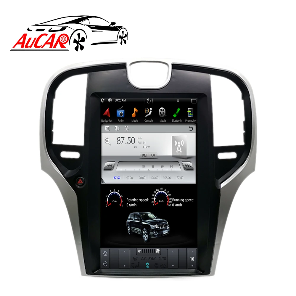 AuCAR Android Tesla Вертикальная Автомобильная радиоустановка для Chrysler 300C 2013 DVD плеер GPS