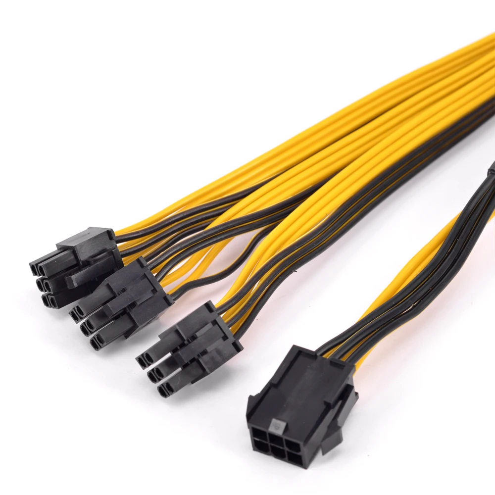 PCIe GPU 6pin Port Multiplier PCIe Graphics card 6 Pin 1 to 3 ways Female to Male Extension Cable DIY BTC Power Supply Cord
PCIe GPU 6pin Port Multiplier PCIe Graphics card 6 Pin 1 to 3 ways Female to Male Extension Cable DIY BTC Power Supply Cord