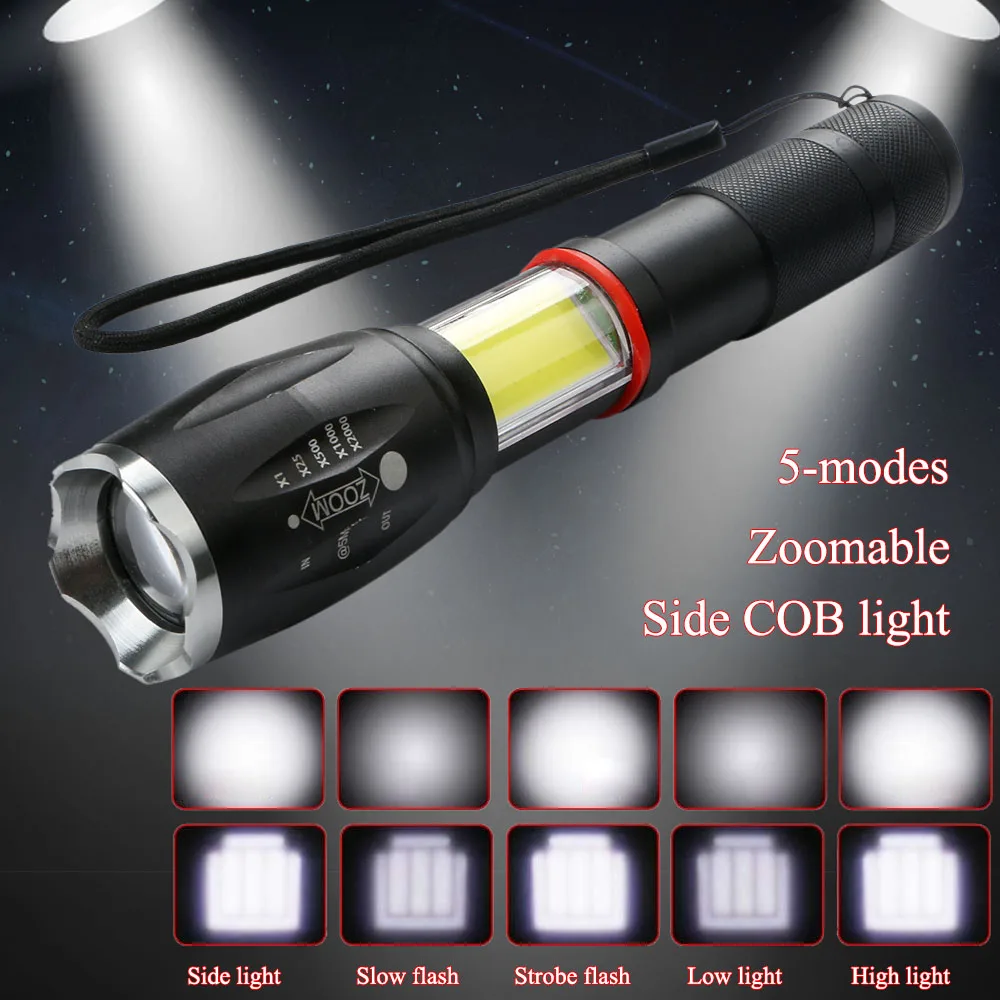 Super Bright COB LED Flashlight Handheld Waterproof Flashlights Torch Pocket Work Light for Emergency Camping Hiking Lighting
Super Bright COB LED Flashlight Handheld Waterproof Flashlights Torch Pocket Work Light for Emergency Camping Hiking Lighting