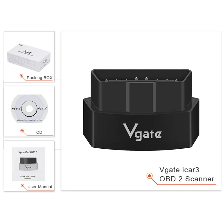 Vgate iCar3 elm 327 V2.1 для Android/IOS iCar 3 ELM327 OBD2 Bluetooth WIFI сканер OBD 2 автомобильный