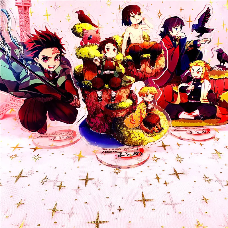 Аниме Kimetsu no Yaiba Nezuko Kamado Tanjirou фигурка на акриловой подставке настольное украшение