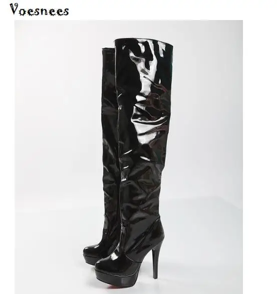 Women Shoes Fashion Sexy Stilettos Patent Leather Round Toe Women Shoes Pumps Platform Black Red Over Knee Boots Female Shoes
Women Shoes Fashion Sexy Stilettos Patent Leather Round Toe Women Shoes Pumps Platform Black Red Over Knee Boots Female Shoes