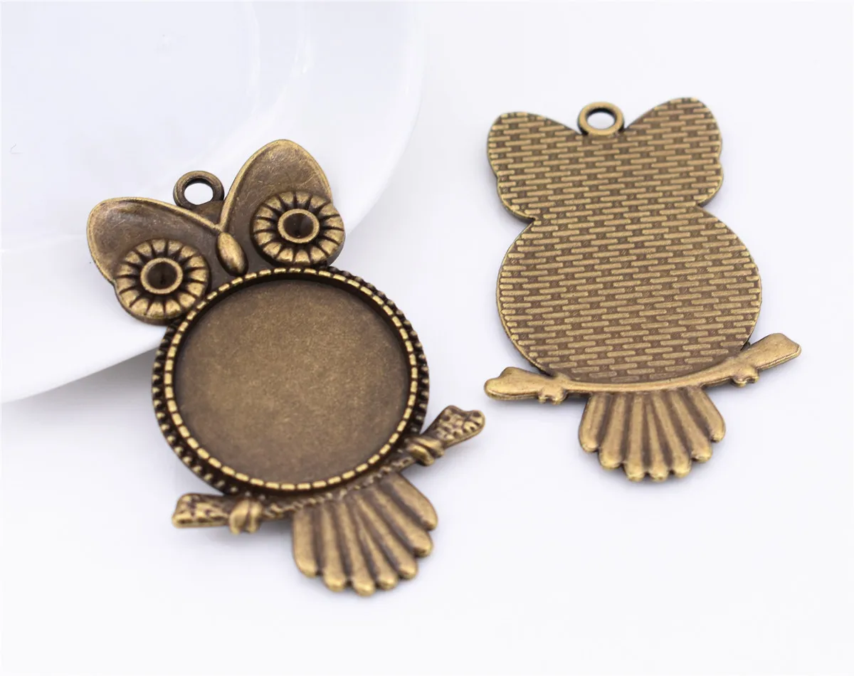 3pcs 25mm Inner Size Antique Bronze Plated Owl Style Cabochon Base Cameo Setting Charms Pendant-
3pcs 25mm Inner Size Antique Bronze Plated Owl Style Cabochon Base Cameo Setting Charms Pendant-