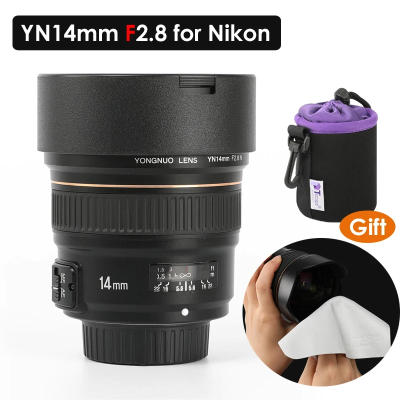 YONGNUO YN14mm F2.8 Ultra-wide Angle Prime Lens Auto Focus AF MF Metal Mount Lens for Nikon D750 D810 D7200 D850 D610 D760 DSLR
YONGNUO YN14mm F2.8 Ultra-wide Angle Prime Lens Auto Focus AF MF Metal Mount Lens for Nikon D750 D810 D7200 D850 D610 D760 DSLR