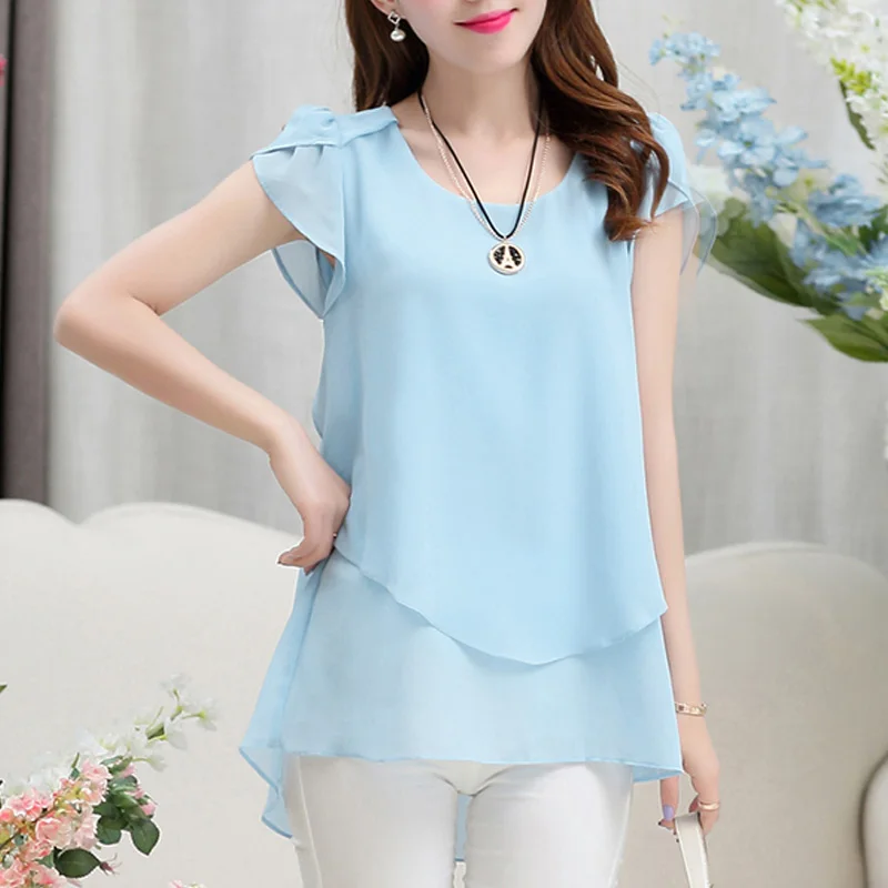 Newly Summer Women Shirt Chiffon Short Sleeve Top Solid Color Loose Casual White Blouse Plus Size M-5XL m99 
Newly Summer Women Shirt Chiffon Short Sleeve Top Solid Color Loose Casual White Blouse Plus Size M-5XL m99