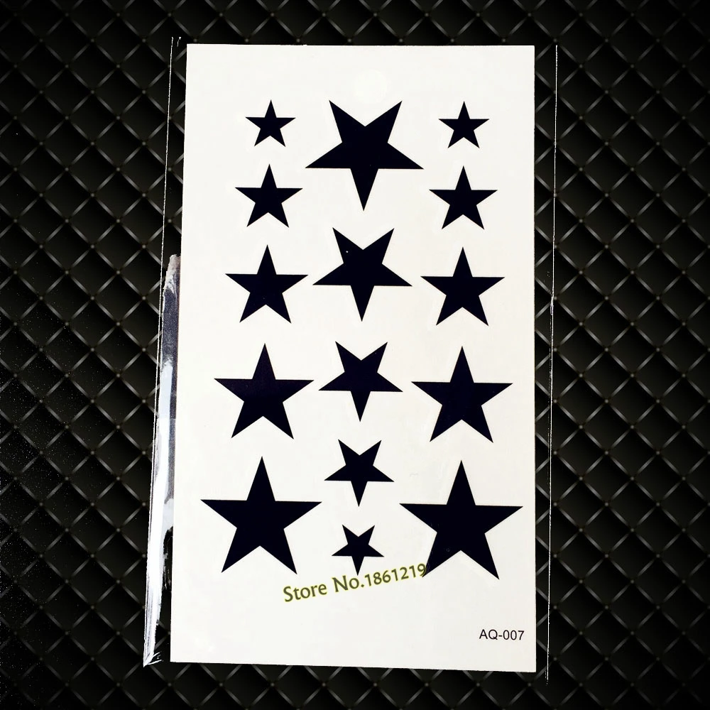 Fashion Black Stars Tattoo Sticker For Men Women Cover Scar Fake Tatoo Decal Waterproof Body Art Temporary Tattoo Stickers GAQ07
Fashion Black Stars Tattoo Sticker For Men Women Cover Scar Fake Tatoo Decal Waterproof Body Art Temporary Tattoo Stickers GAQ07