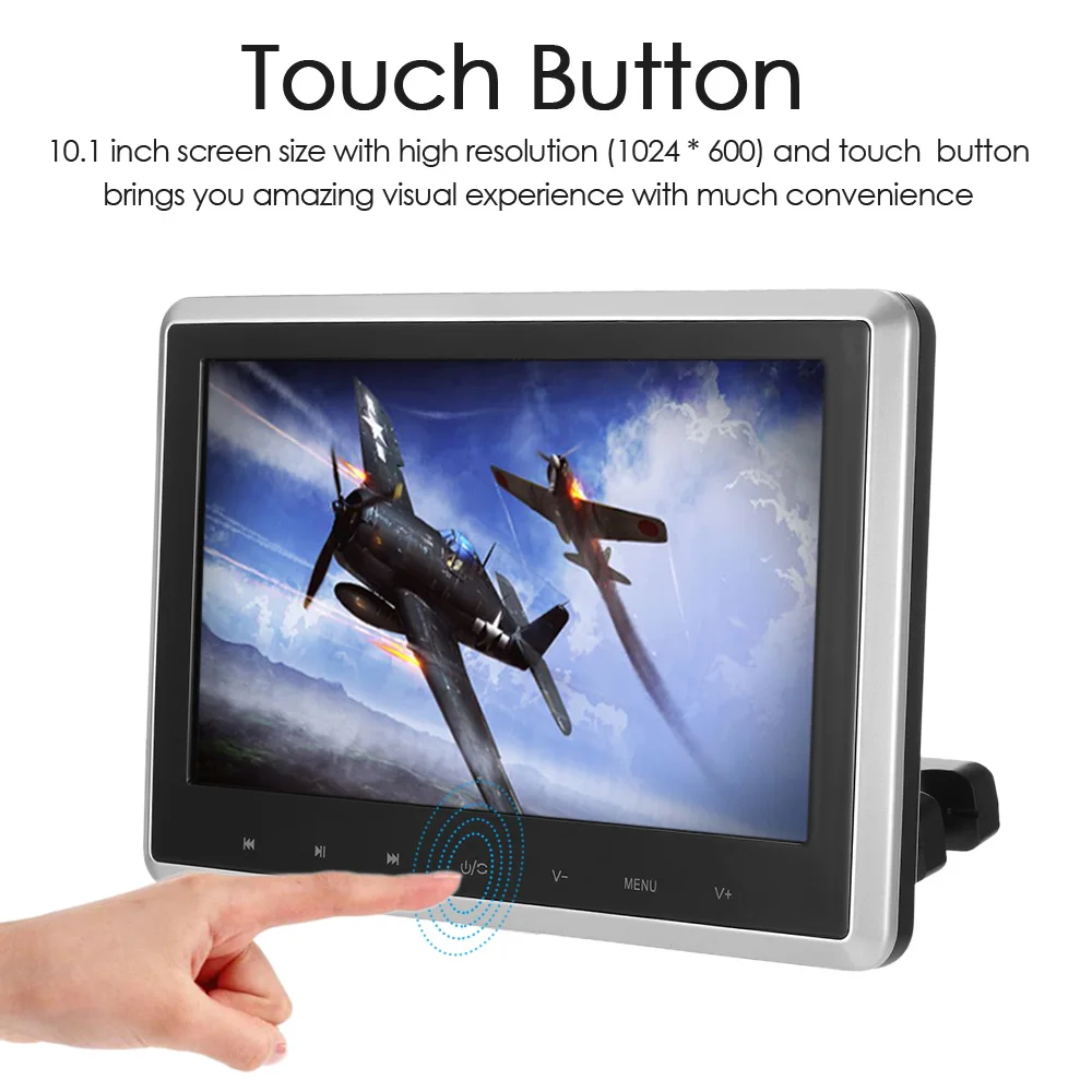 10.1 Inch TFT Digital LCD Screen Car Headrest DVD Player Touch Button Monitor with HD USB SD Port Remote Control
10.1 Inch TFT Digital LCD Screen Car Headrest DVD Player Touch Button Monitor with HD USB SD Port Remote Control