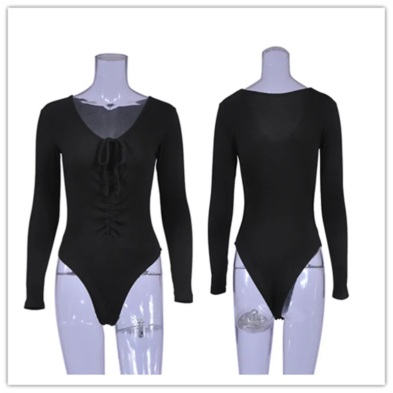 Adogirl Ribbed Sexy Deep V Neck Lace Up Bodysuit Women Long Sleeve Slim Rompers Jumpsuit Soild Skinny Body top clothes Overalls
Adogirl Ribbed Sexy Deep V Neck Lace Up Bodysuit Women Long Sleeve Slim Rompers Jumpsuit Soild Skinny Body top clothes Overalls