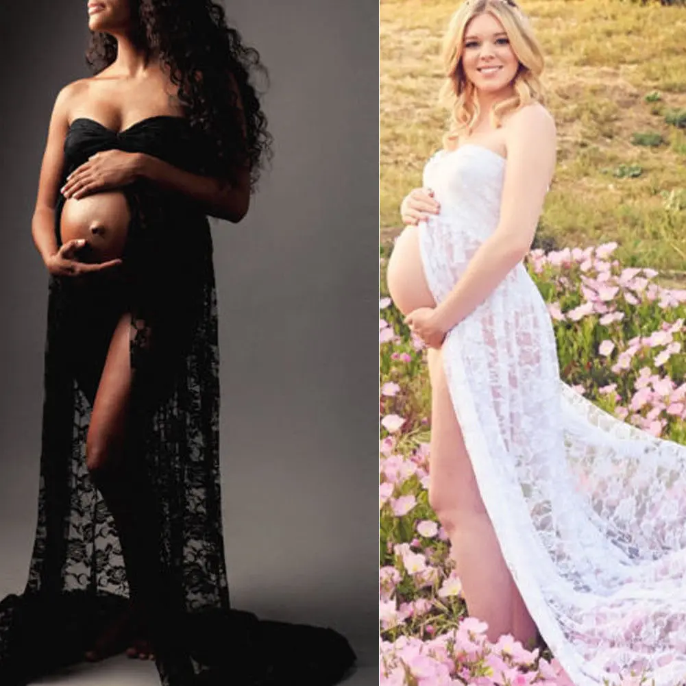 Новинка стильное платье для беременных женщин с разрезом спереди длинное