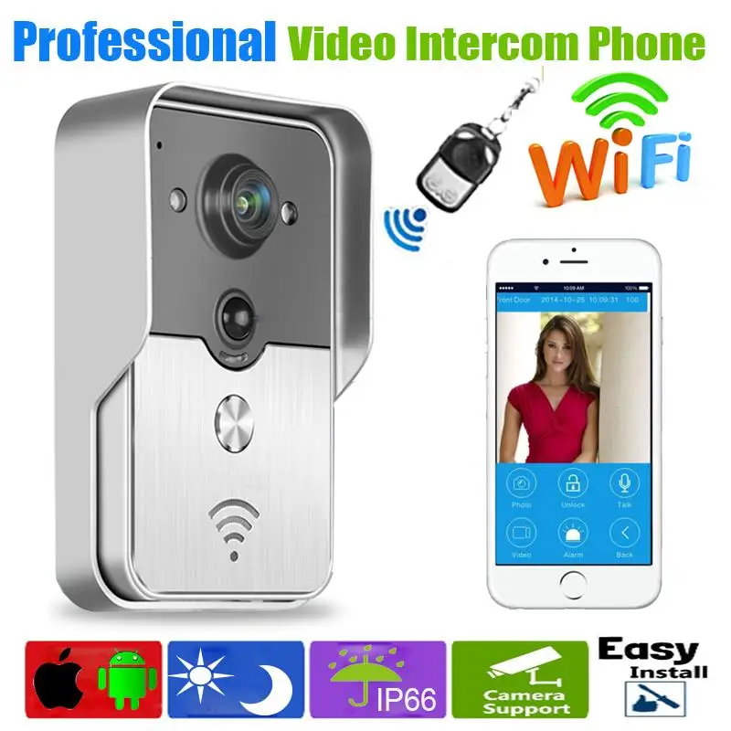 WiFi мобильный телефонный звонок Камера Беспроводной Smart видеодомофон Системы IP