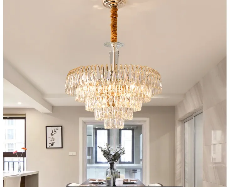 Newly Modern Golden Color Crystal Vintage Retro Pendant Lights D50cm H54cm LED Crystal Lampshade Lighting Hanging Light Fixture
Newly Modern Golden Color Crystal Vintage Retro Pendant Lights D50cm H54cm LED Crystal Lampshade Lighting Hanging Light Fixture