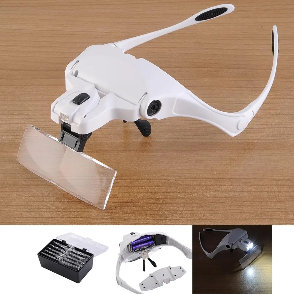 Glasses Magnifier Glass, 5 Lens Loupe Eyewear Magnifier With Led Lights Lamp,Headband Led Magnifying Glass For Reading, Looking
Glasses Magnifier Glass, 5 Lens Loupe Eyewear Magnifier With Led Lights Lamp,Headband Led Magnifying Glass For Reading, Looking
