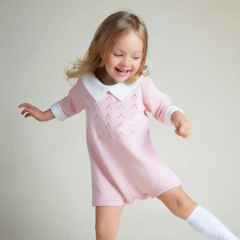 Baby Girl Pink Knitted Romper Cute Girls Peter Pan Collar Pure Cotton Jumpsuits Clothes Kids Spring Single Button Solid Overall
Baby Girl Pink Knitted Romper Cute Girls Peter Pan Collar Pure Cotton Jumpsuits Clothes Kids Spring Single Button Solid Overall