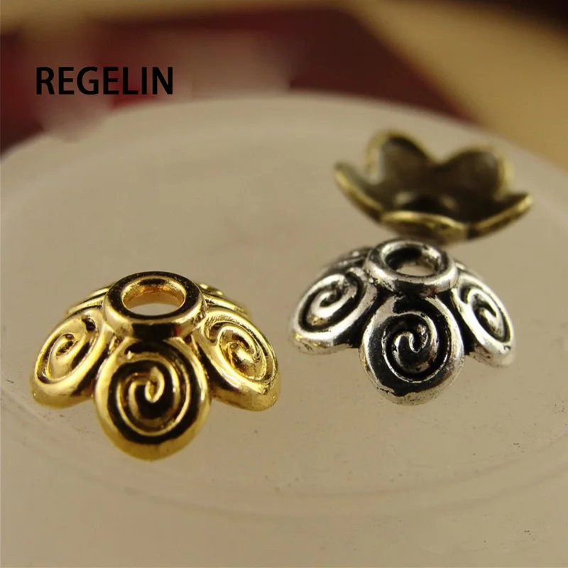 REGELIN 10mm Three colors Tone Flower End Caps Metal Filigree Charm Spacer Beads for DIY Jewelry Findings 50pcs/lot
REGELIN 10mm Three colors Tone Flower End Caps Metal Filigree Charm Spacer Beads for DIY Jewelry Findings 50pcs/lot