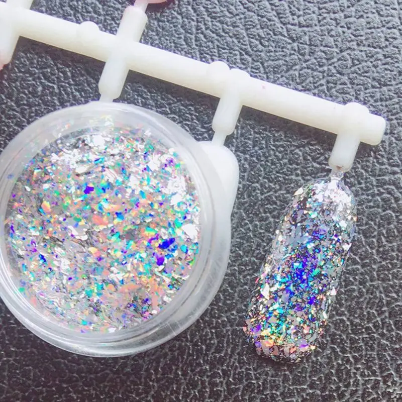 Nail Art Блеск лазером шелушится 0 2g блестящие голографические блестки порошка пыли