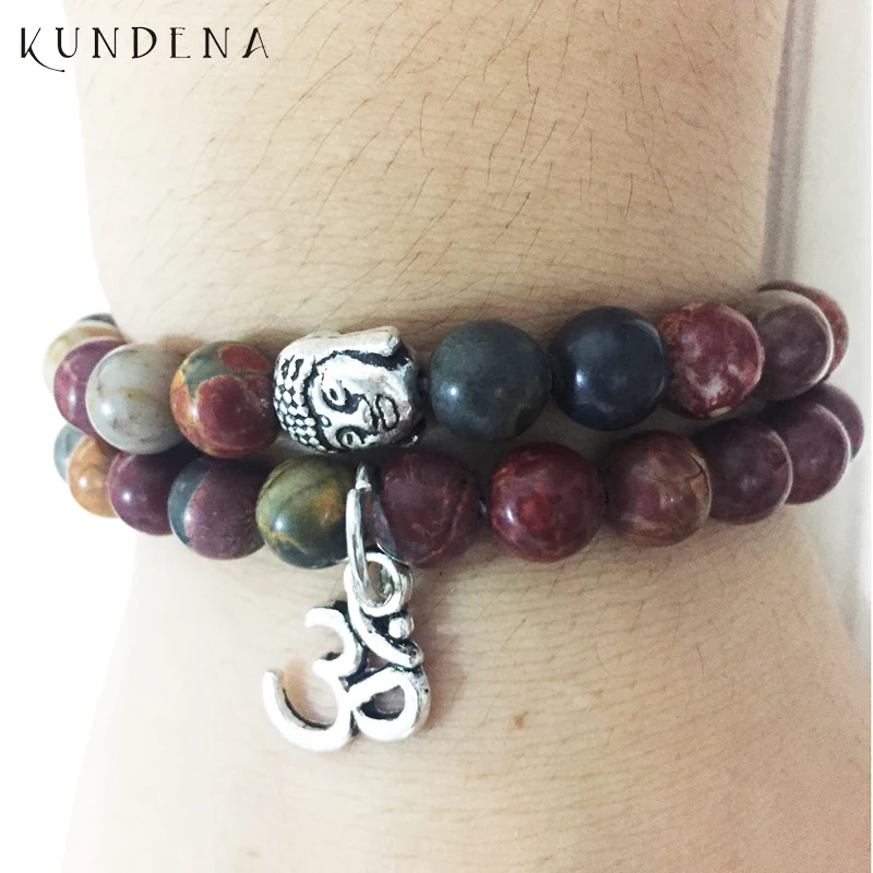 Man Calm Set of 2 Buddha Head Om Yoga Charm 8mm Picasso J-asper Buddhist Bracelet
Man Calm Set of 2 Buddha Head Om Yoga Charm 8mm Picasso J-asper Buddhist Bracelet