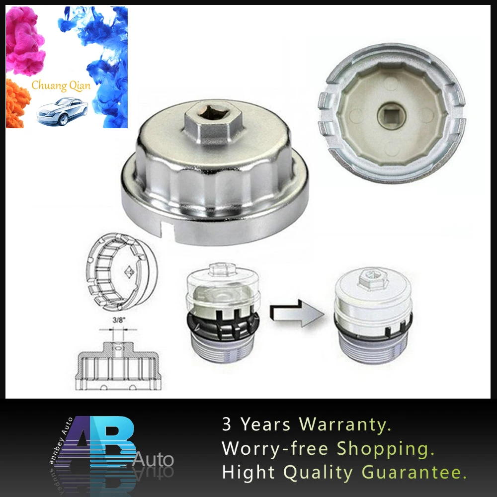 Chuang Qian Car Accessories 64.5mm Oil Filter Wrench Tools Housing Cap Remover Tool 14 Flutes For Toyota 4Runner/Highlander/RAV4
Chuang Qian Car Accessories 64.5mm Oil Filter Wrench Tools Housing Cap Remover Tool 14 Flutes For Toyota 4Runner/Highlander/RAV4