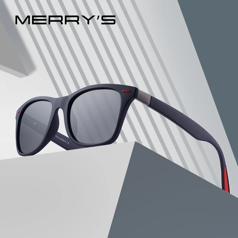 

MERRY'S DESIGN Men Women Classic Retro Rivet Polarized Sunglasses Lighter Design Square Frame 100% UV Protection S'8508