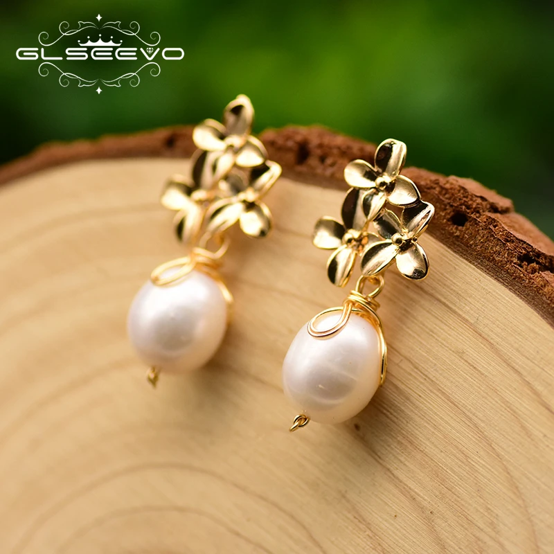 GLSEEVO Handmade Flower Drop Earrings Natural Fresh Water Round White Pearl Earrings For Women Fine Jewelry Oorbellen GE0752
GLSEEVO Handmade Flower Drop Earrings Natural Fresh Water Round White Pearl Earrings For Women Fine Jewelry Oorbellen GE0752