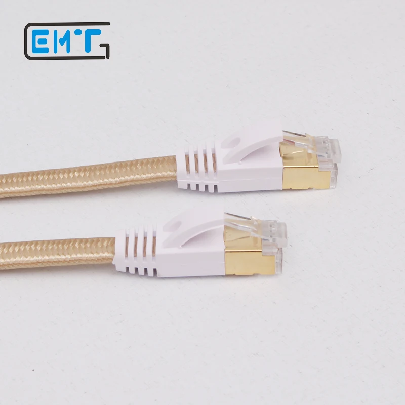 Cat 7 RJ45 Ethernet экранированный кабель Чистая медь Золотой Плетеный LAN сетевой Кабель