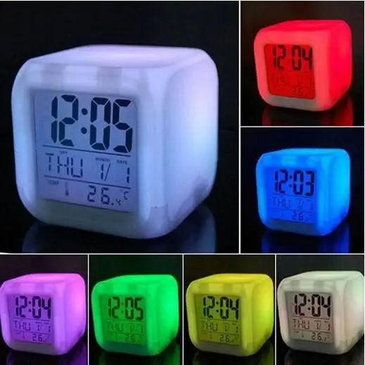 Free Shipping 7 LED Color Changing Digital LCD Alarm Clock Thermometer Date Time Night Light Watch
Free Shipping 7 LED Color Changing Digital LCD Alarm Clock Thermometer Date Time Night Light Watch