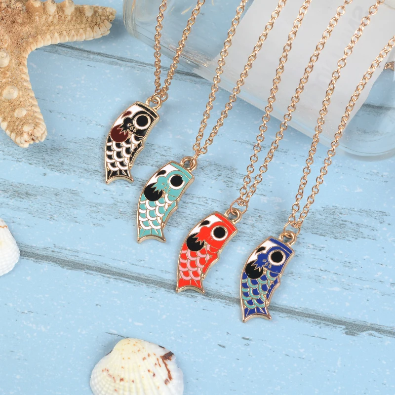 Japanese Fish ! Vintage Kimono Lucky Cartoon Nishikigoi Koi Fish Vintage Bijoux Female Male Unisex jewelry Enamel Necklace
Japanese Fish ! Vintage Kimono Lucky Cartoon Nishikigoi Koi Fish Vintage Bijoux Female Male Unisex jewelry Enamel Necklace