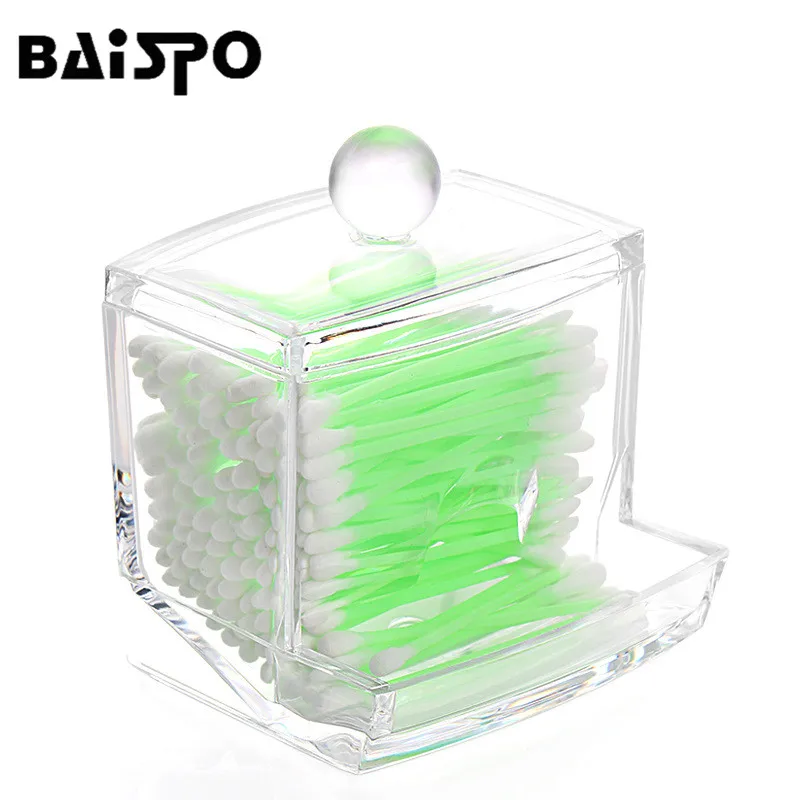 Хранение косметики BAISPO: прозрачный акриловый органайзер для ватных палочек, хранитель для макияжа в портативном контейнере.