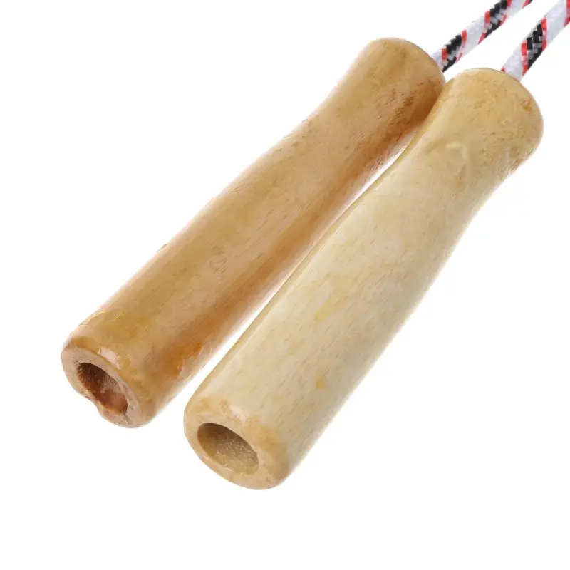 

Hot 2m Wooden Handle Jumping Rope Kid Fitness Equipment Practice Speed Skipping