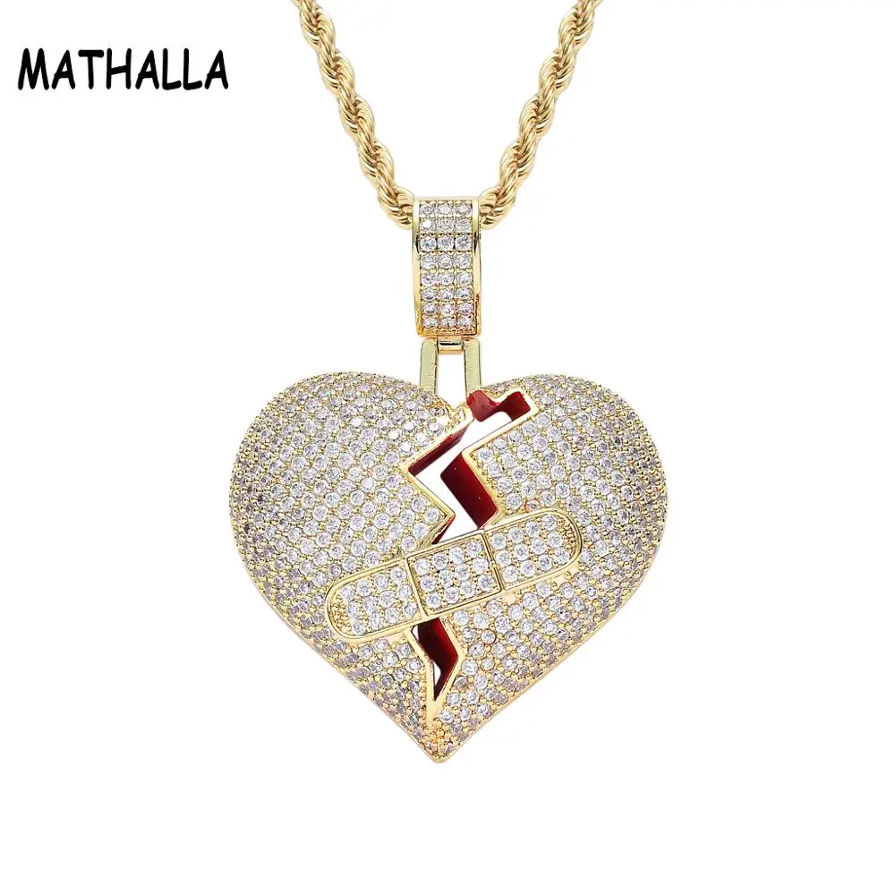 MATHALLA Heartbroken Pendant Necklace Ice Cube Zirconia with 3mm Tennis Chain Hip Hop Couple Jewelry Jewelry Gifts
MATHALLA Heartbroken Pendant Necklace Ice Cube Zirconia with 3mm Tennis Chain Hip Hop Couple Jewelry Jewelry Gifts