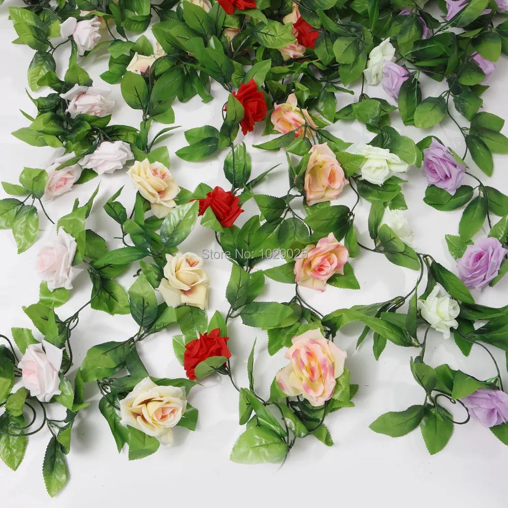 2pcs/bag--2.4m Artificial Silk Rose Flower Ivy Green Leaf Vine Garland Wedding Garland Fake Flowers Home Decor
2pcs/bag--2.4m Artificial Silk Rose Flower Ivy Green Leaf Vine Garland Wedding Garland Fake Flowers Home Decor