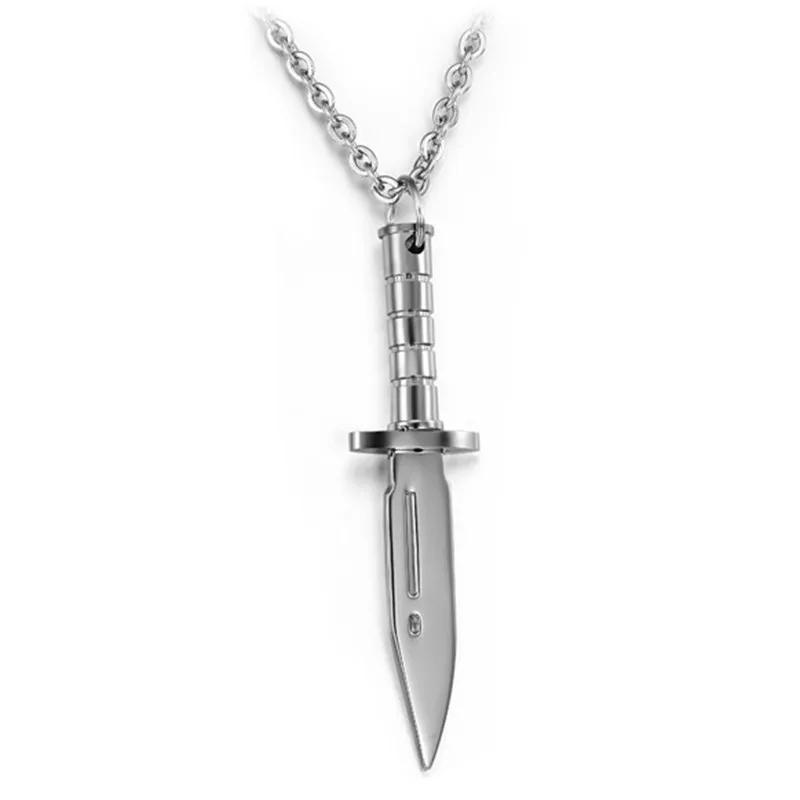 Personality Stainless Steel Knife Man Pendant Necklaces Classical Steel/Black/Gold Color 316L Steel Link Chain Jewelry Gift
Personality Stainless Steel Knife Man Pendant Necklaces Classical Steel/Black/Gold Color 316L Steel Link Chain Jewelry Gift