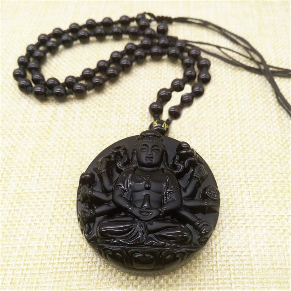 Natural Obsidian Thousand-Hand Guanyin Pendant Avoid Evils and Start Luck Male and Female Pendants Necklace Jewelry Wholesale
Natural Obsidian Thousand-Hand Guanyin Pendant Avoid Evils and Start Luck Male and Female Pendants Necklace Jewelry Wholesale