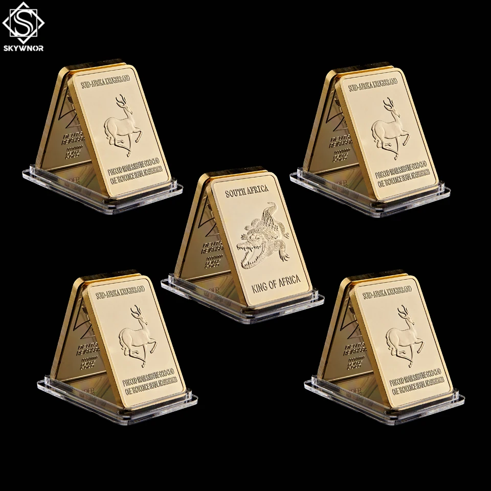 5PCS South Africa Gold Bullion Bar Wildlife Animal Deer And Crocodile Commemorative Coin
5PCS South Africa Gold Bullion Bar Wildlife Animal Deer And Crocodile Commemorative Coin