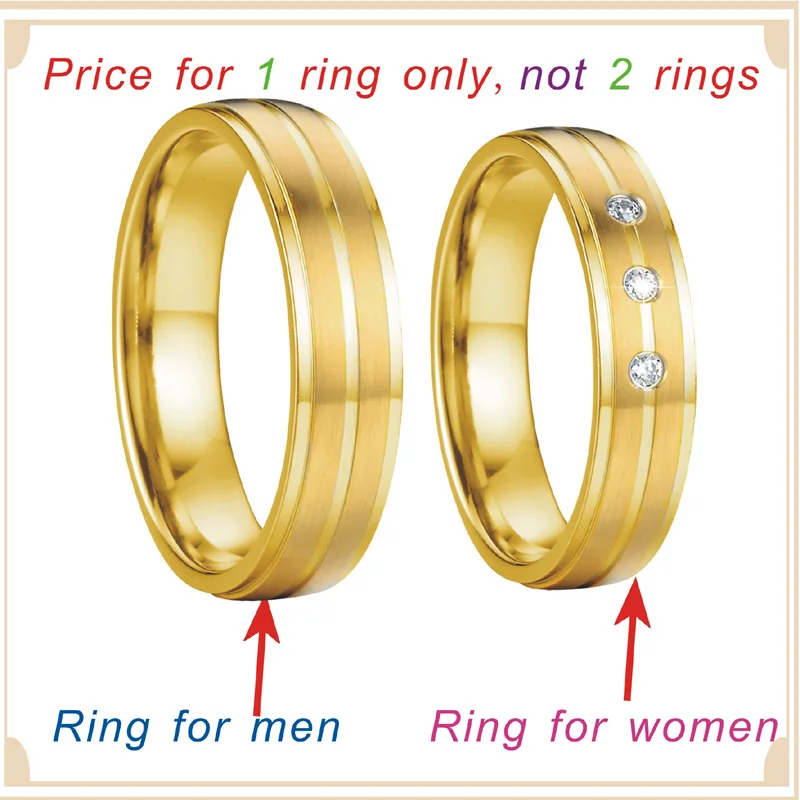 Classic Marriage couple wedding rings set for men and women Golden his and hers Lovers Alliance jewelry finger ring
Classic Marriage couple wedding rings set for men and women Golden his and hers Lovers Alliance jewelry finger ring