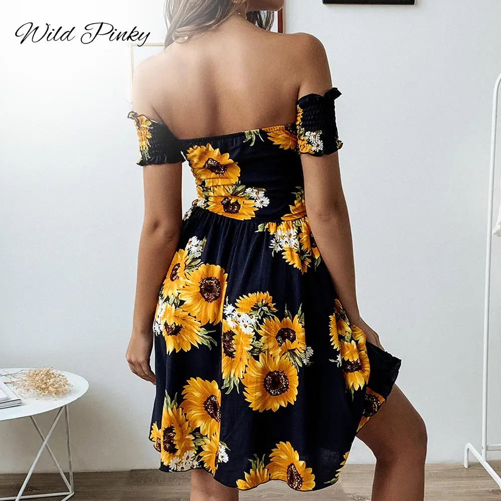 WildPinky 2020 Women Summer Dress Boho Style Floral Print Off Shoulder Ruffles Beach Dress Loose Mini Party Dress Vestidos
WildPinky 2020 Women Summer Dress Boho Style Floral Print Off Shoulder Ruffles Beach Dress Loose Mini Party Dress Vestidos