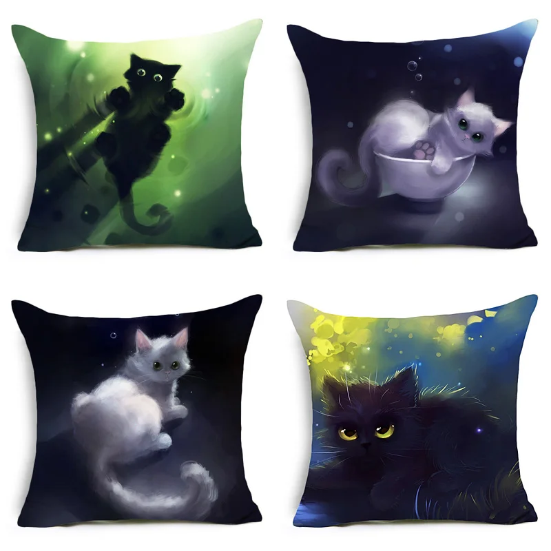 Comwarm 3D забавные животные Полиэстеровая подушка крышка Phantasy пузырь котенок кошка