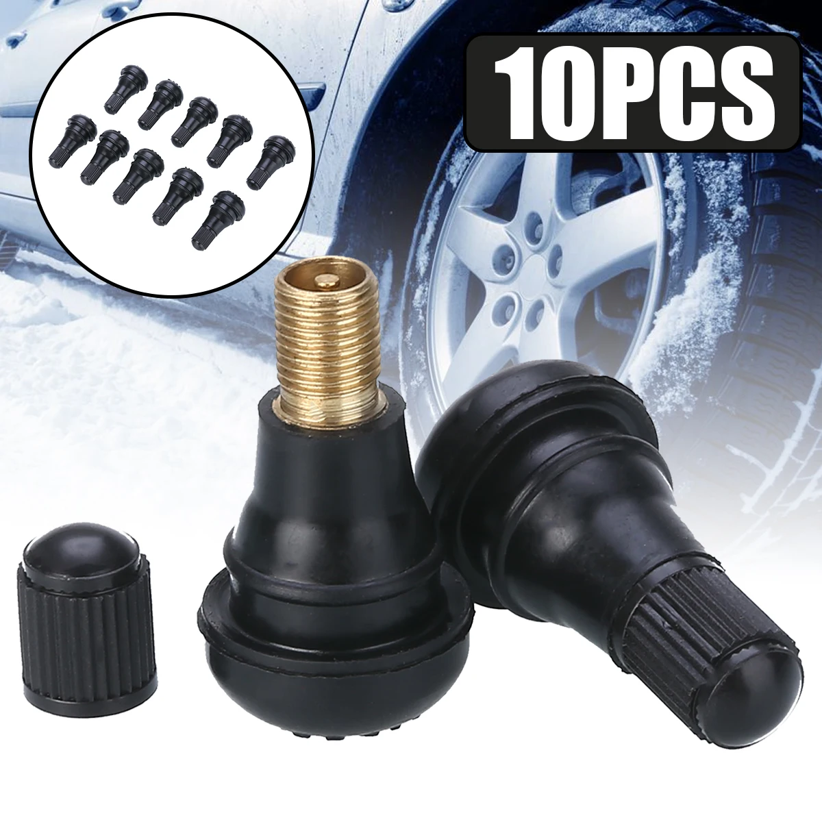 10pcs TR412 Short Tubeless Snap-in Vavle Black Rubber Tyre Valve Stems Moped Motorcycle Car Quad for Wheels Tires Parts
10pcs TR412 Short Tubeless Snap-in Vavle Black Rubber Tyre Valve Stems Moped Motorcycle Car Quad for Wheels Tires Parts