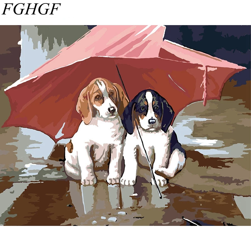 

Frameless pictures Digital oil painting decorative pictures hand painted Dogs canvas painting by numbers 40cm*50cm
