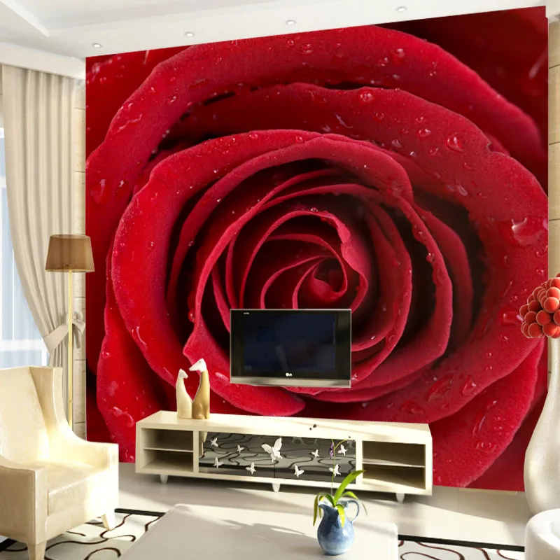 Beibehang Customize any size photo wallpaper red rose flower wallpaper mural decoration wedding room bedroom wallpaper murals
Beibehang Customize any size photo wallpaper red rose flower wallpaper mural decoration wedding room bedroom wallpaper murals