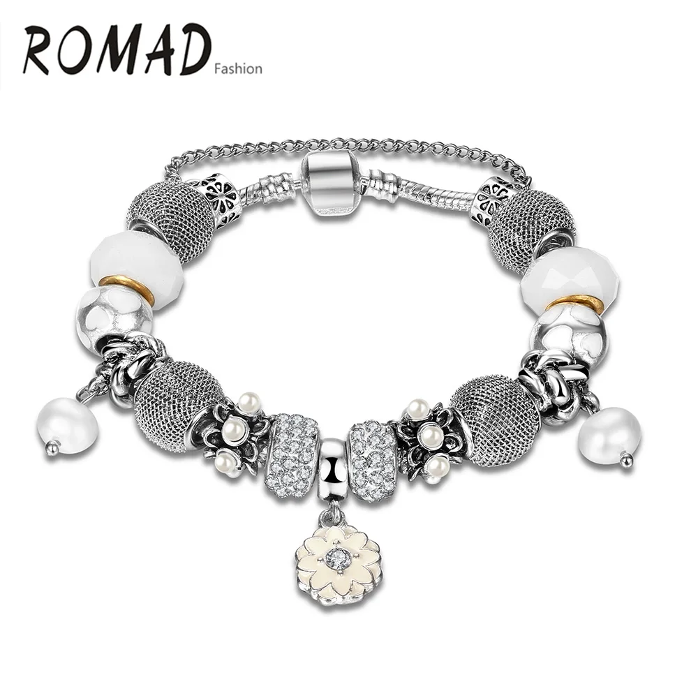 YWEB045 Romad Silver Plated Forever Love Blooming Lotus Dangle Charm Simulated Pearl Beads Chain Bracelet Women Jewelry
YWEB045 Romad Silver Plated Forever Love Blooming Lotus Dangle Charm Simulated Pearl Beads Chain Bracelet Women Jewelry