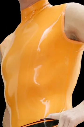Сексуальный желтый латексный мужской жилет латексные мужские боди|latex mens bodysuit|mens