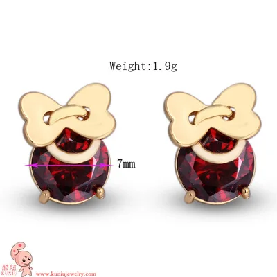 bowknot shape simple stud earrings for women crystal material trendy classic style friend lover fashion jewelry | Украшения и