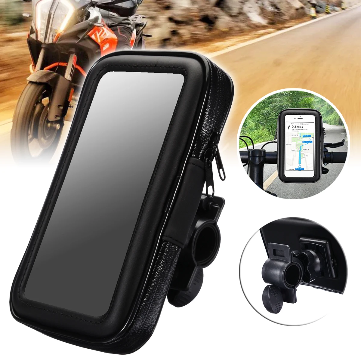 1PC Motorcycle Bike Bicycle Waterproof Phone GPS Case Bag Handlebar Mount Holder 15 x 8.5 x 2.5cm For Mobile Phones Without 5.5"
1PC Motorcycle Bike Bicycle Waterproof Phone GPS Case Bag Handlebar Mount Holder 15 x 8.5 x 2.5cm For Mobile Phones Without 5.5"