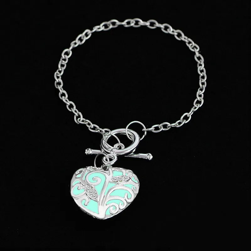Hot Sale Charming Heart Bracelets&ampBangles For Women Girls Glowing In Dark Pendant Luminous Bracelet Christmas Gift | Украшения и