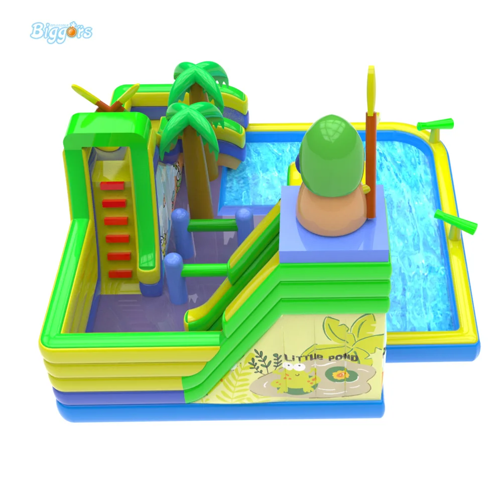 Customized Inflatable Water Park Climbing Slide Pool with Free blower